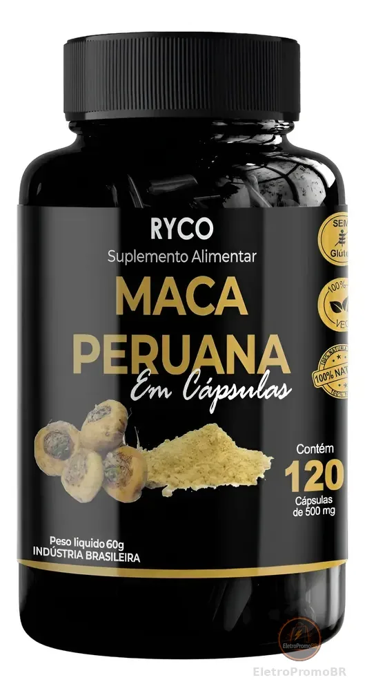 Maca Peruana Original 120 Cápsulas- Envio Já Sem Sabor