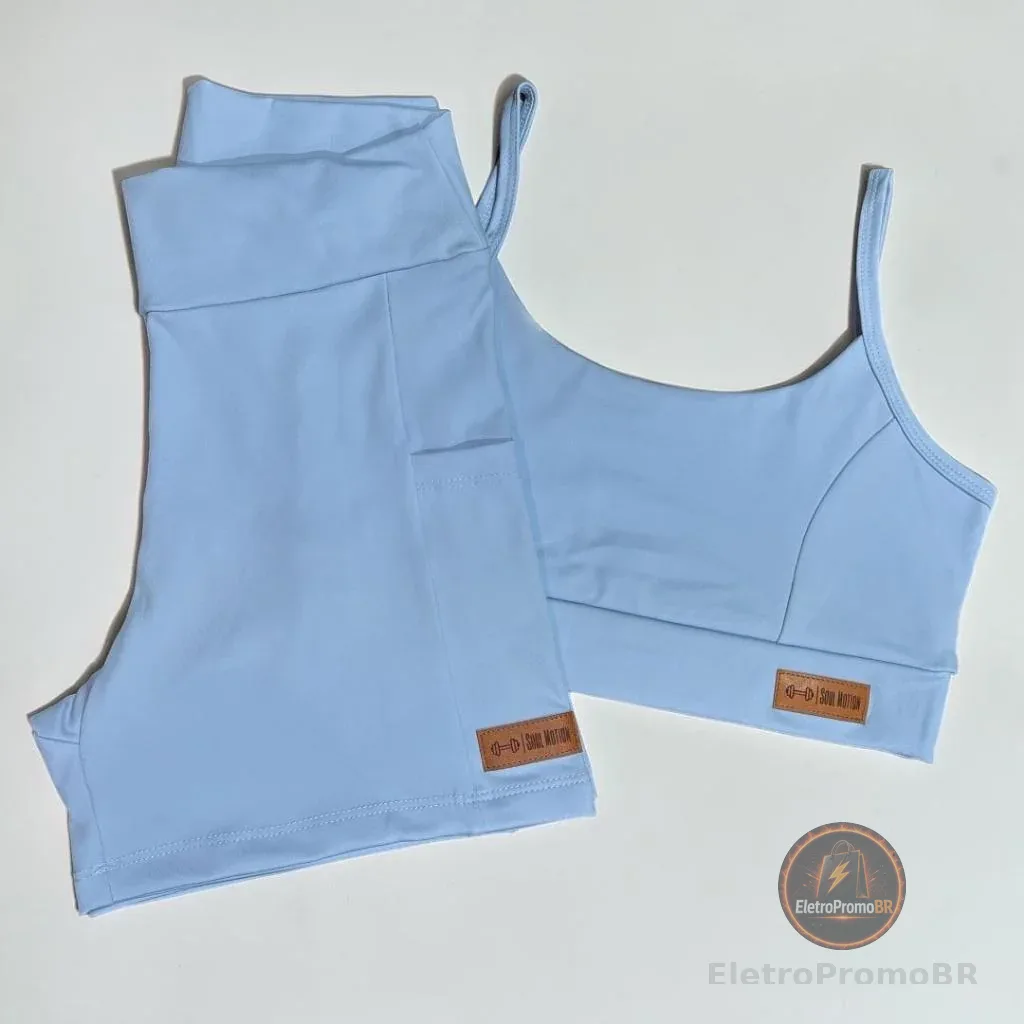 Conjunto Fitness - Shorts com bolso e Top de alça