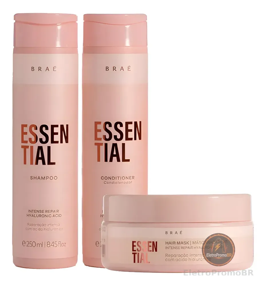 Braé Essential Kit Shampoo250ml+cond250ml+máscara200g
