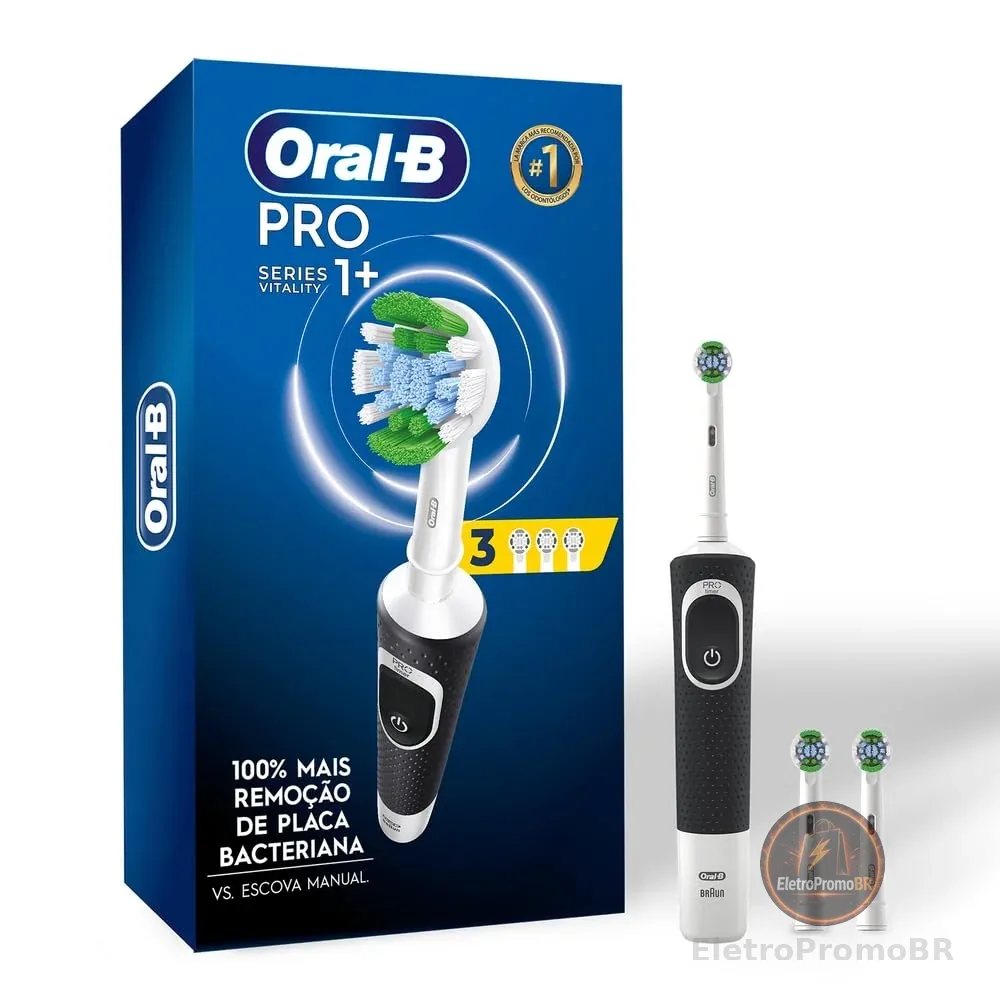 Oral-B Escova de Dente Elétrica PRO Series 1, Cabeça Redonda, Preta