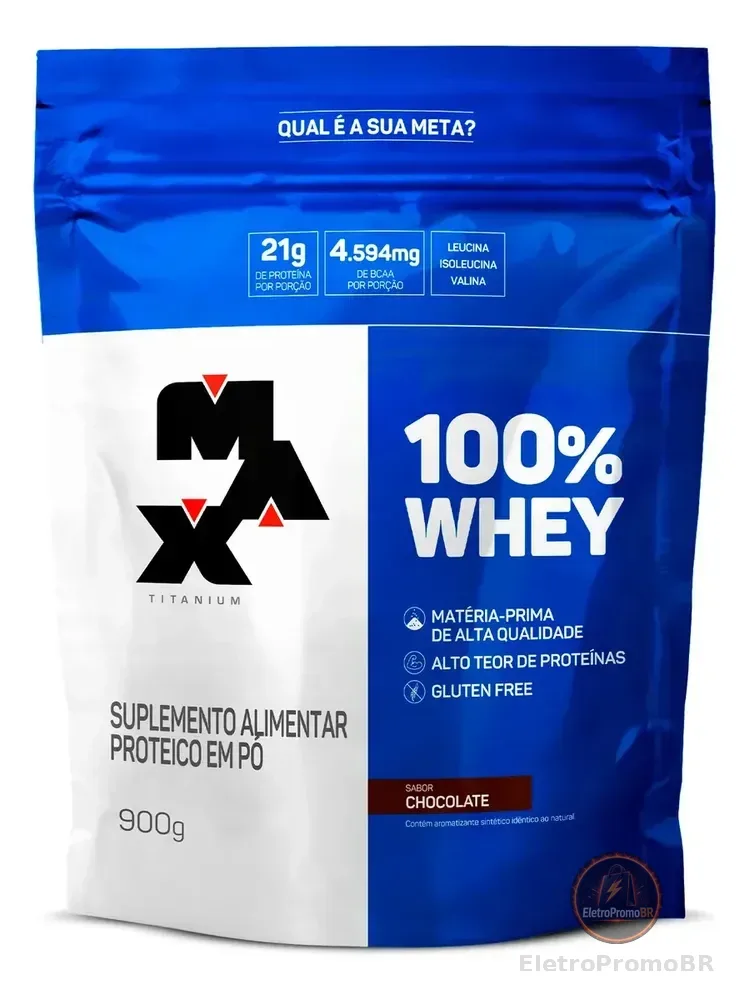 Whey 100% Max Titanium Whey Concentrado 900g Chocolate