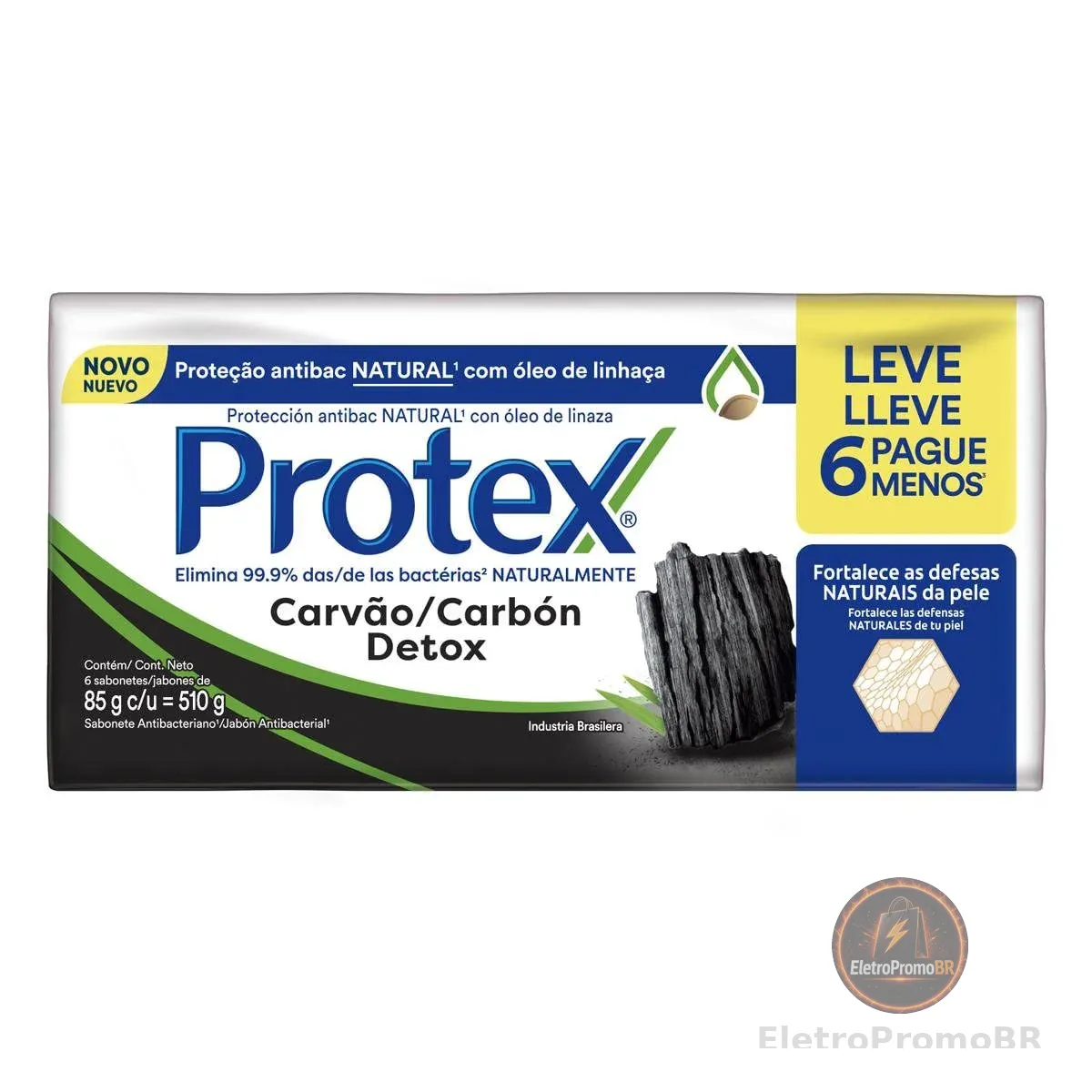 Sabonete em Barra Protex Carvão Detox 6 unid Promo Leve Mais Pague Menos