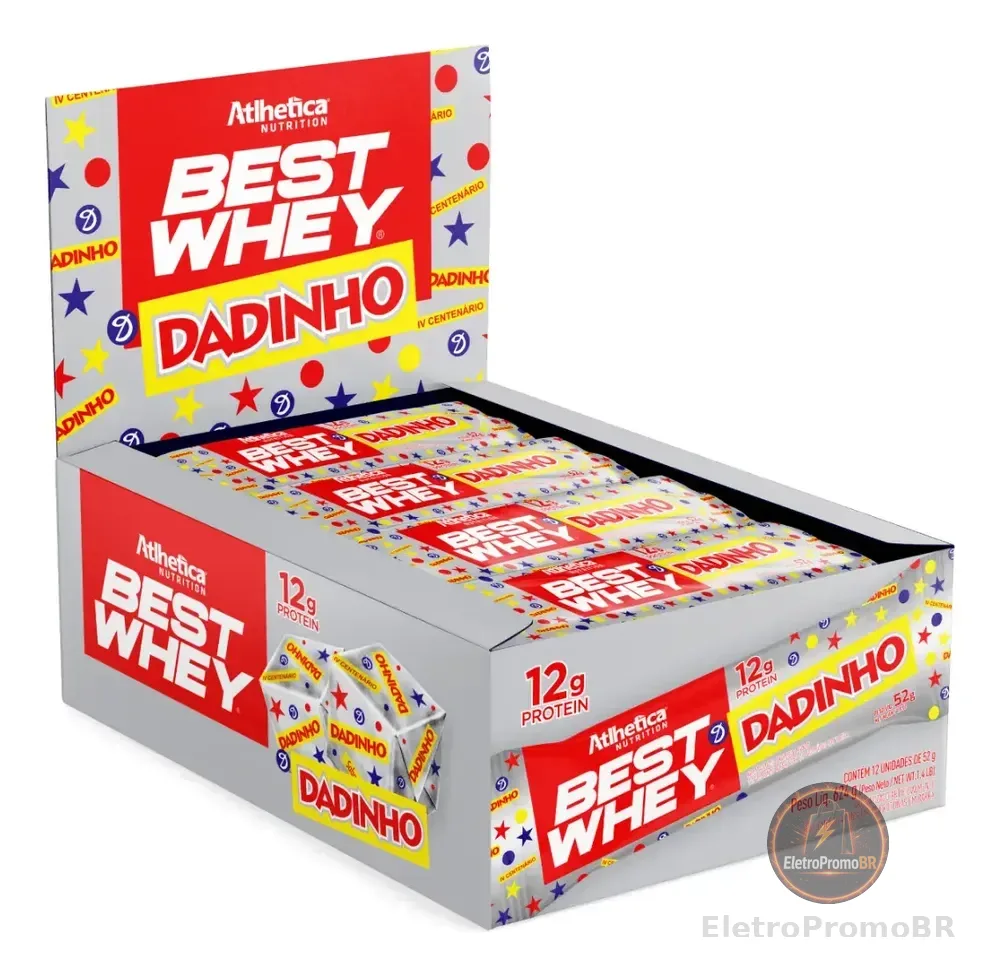Barra Best Whey Bar 12g Protein Dadinho - Display Com 12 Unidades de 52g