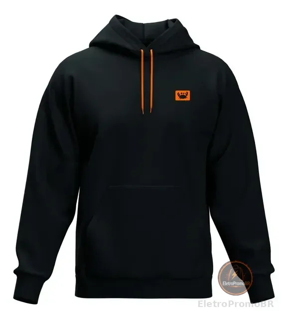 Moleton Capuz Blusa De Frio Lisa Cordão Neon Canguru Macio
