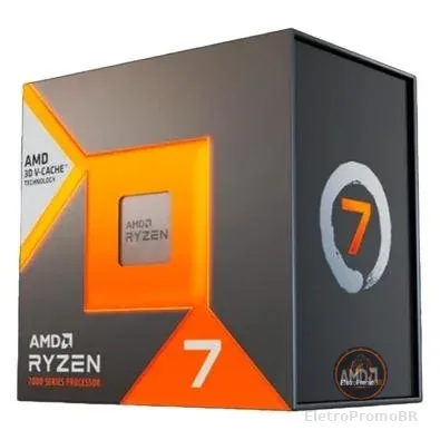 Processador AMD Ryzen 7 7800X3D, 4.2GHz (5.0GHz Max Turbo), Cache 104MB, 8 Núcleos, 16 Threads, AM5, Com Vídeo Integrado - 100-100000910WOF