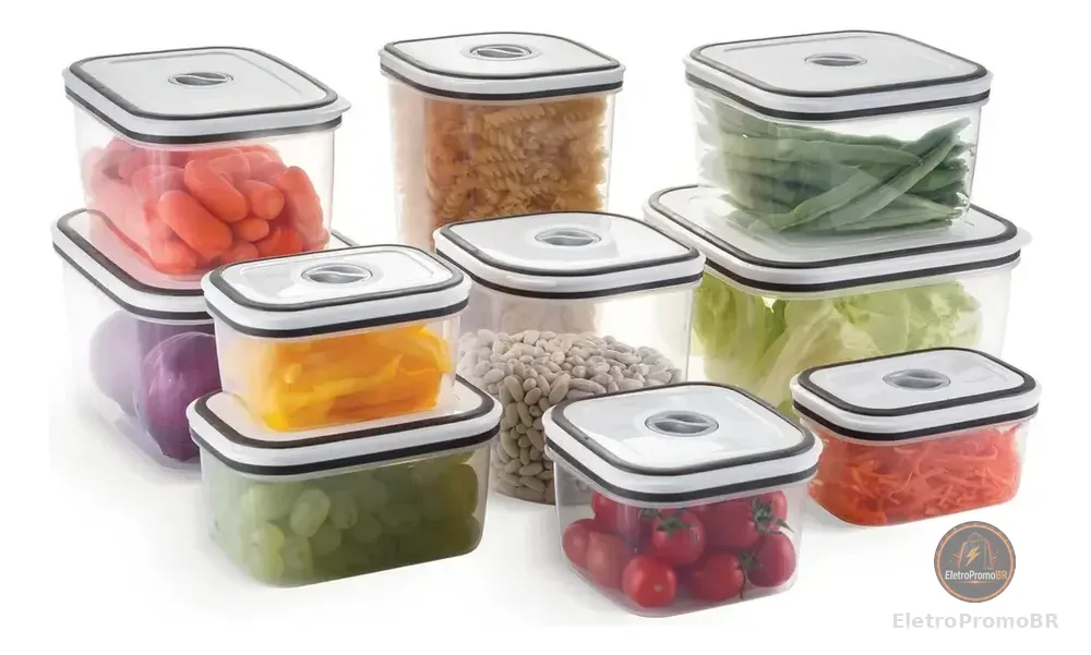 Conjunto 10 Potes Herméticos Com Tampa Easy-open Electrolux Transparente