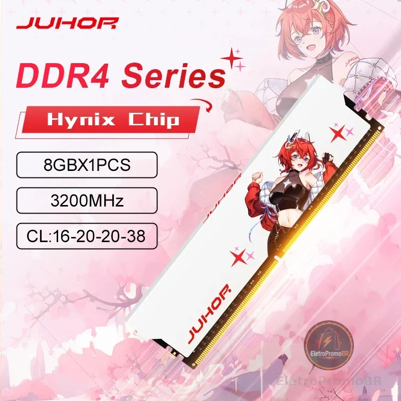 Memória Desktop de Alto Desempenho JUHOR DDR4 8GB 3200MHz CL16