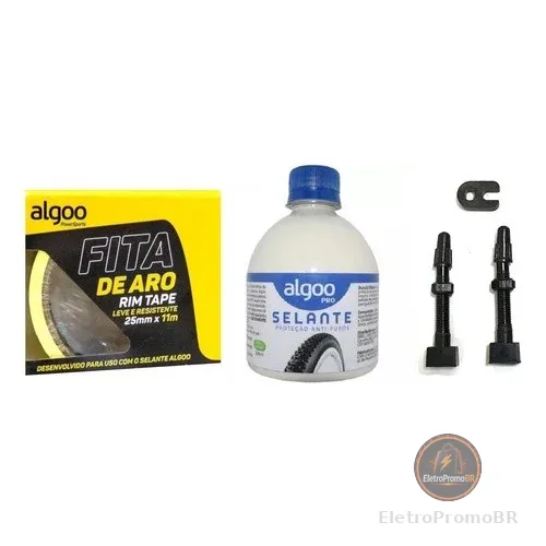 ‼️Kit Tubeless 300ml Fita De Aro 25mm Válvula 48mm Absolute‼️