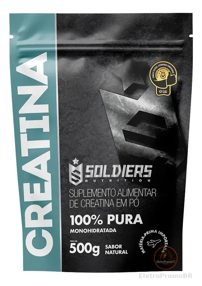 Creatina 500g Suplemento Monohidratada em pó 100% Pura - Soldiers Nutrition