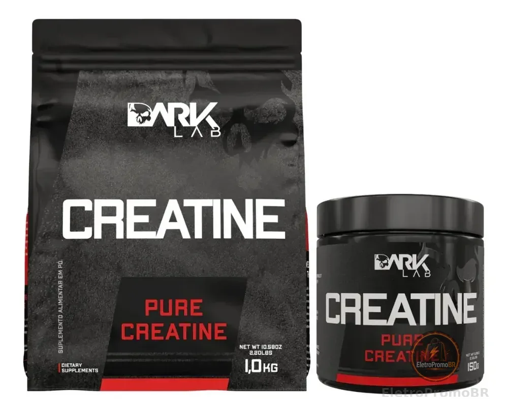 Creatina Pura Refil 1kg Sem Sabor + Creatina Monohidratada Pura 150g Dark Lab