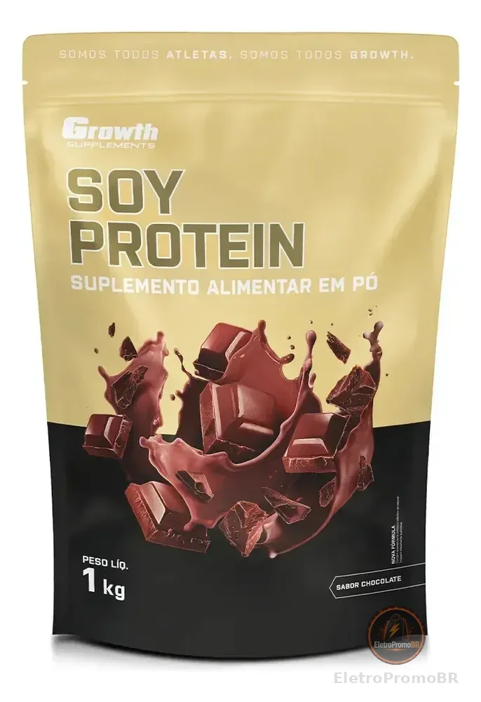 Proteína Isolada de Soja Growth Supplements Sabor Chocolate 1 kg