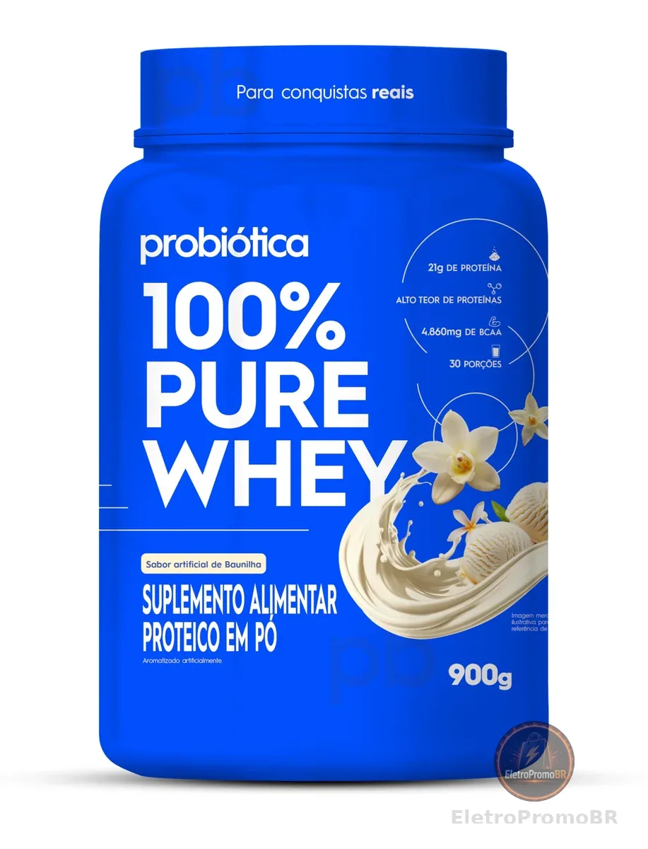 100% Pure Whey (900g) - nova fórmula, Baunilha, Probiótica