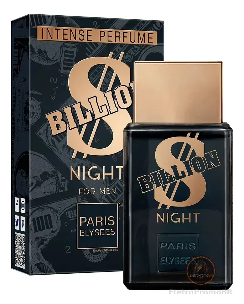 Perfume Billion Night Paris Elysees Masculino Intense 100ml