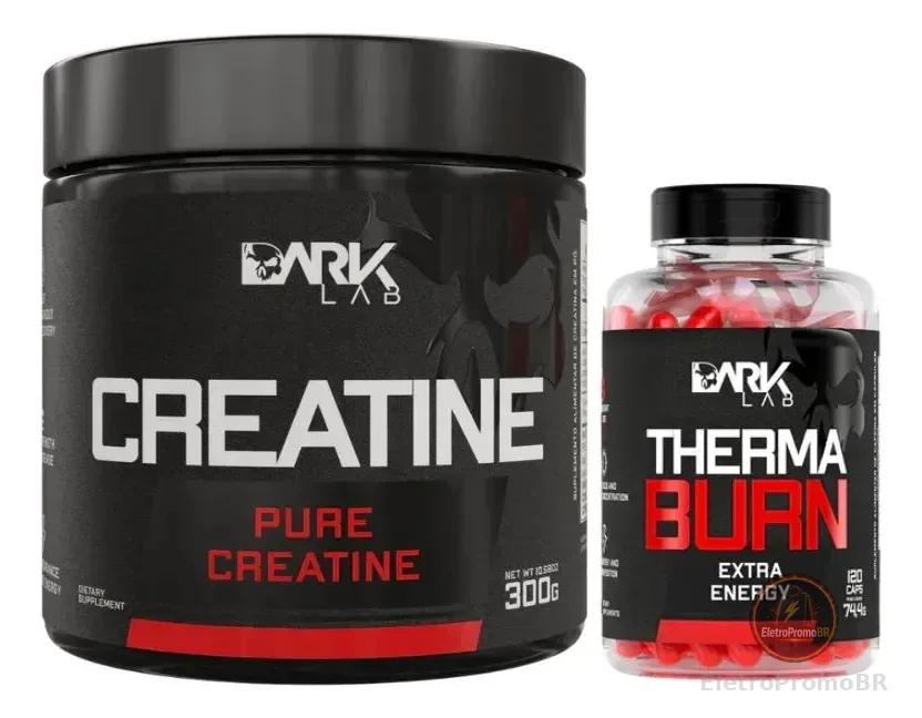 Creatina 100% Pura 300g + Termogênico 210mg Cafeína 120 Caps Dark Lab