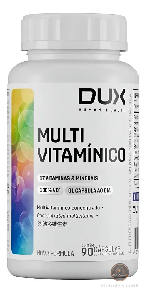 Multivitamínico 90 Cápsulas Dux Nutrition Polivitamínico Sabor Sem Sabor