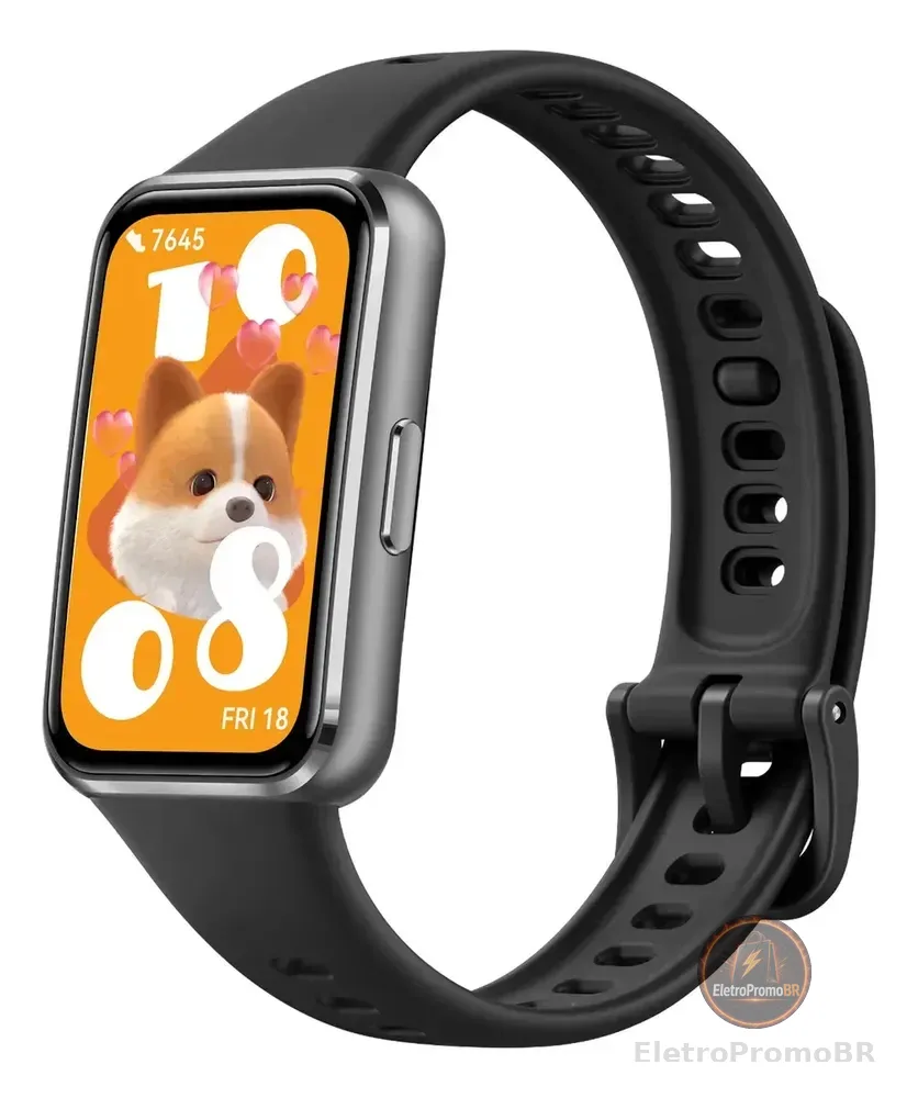 Huawei HUAWEI Band HUAWEI Band 11 tela de 1.62" com pulseira de fluoroelastómero cor preto y caixa color cinza-escuro