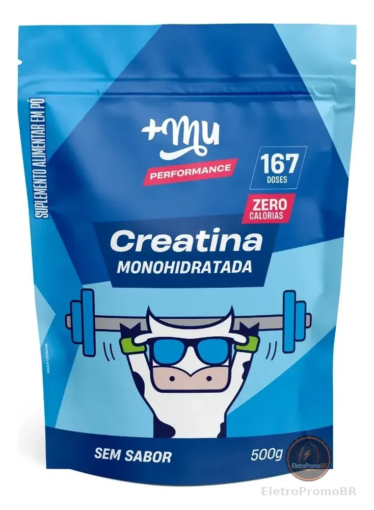 Refil Creatina Monohifratada Sem Sabor 100% Puro 500g +mu Sem Sabor