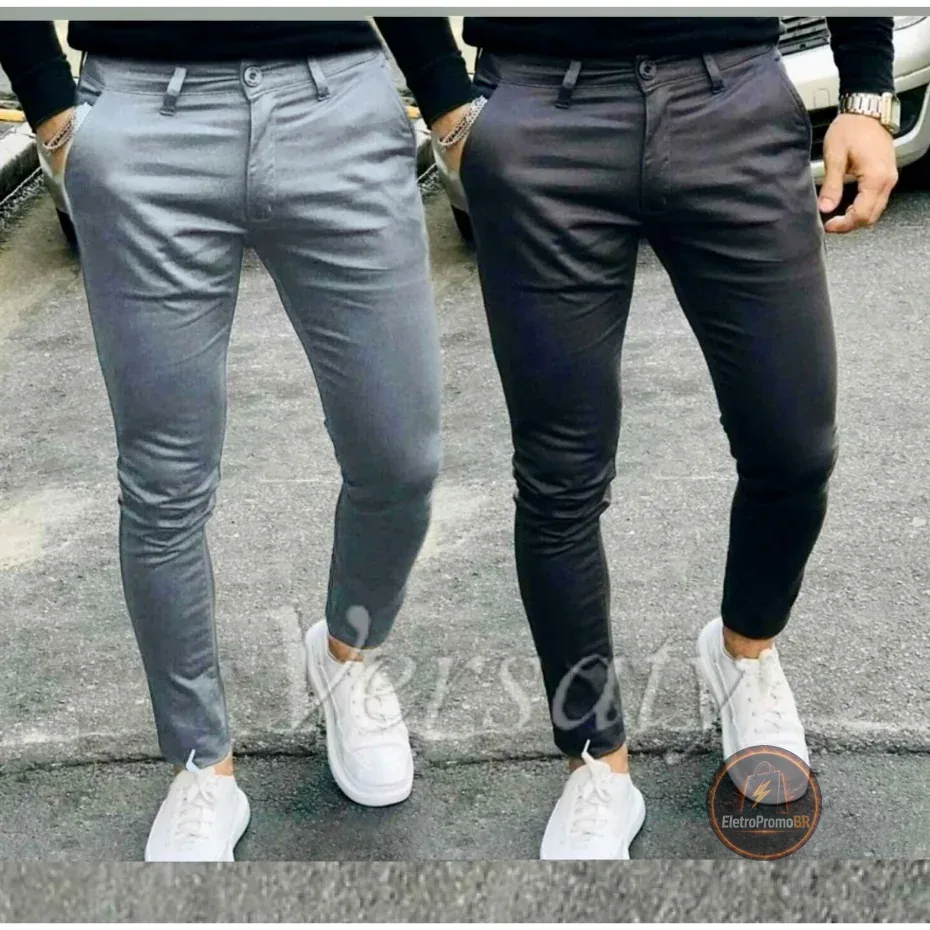 Kit 2 Calças SARJA Slim Social FIT Sport Fino