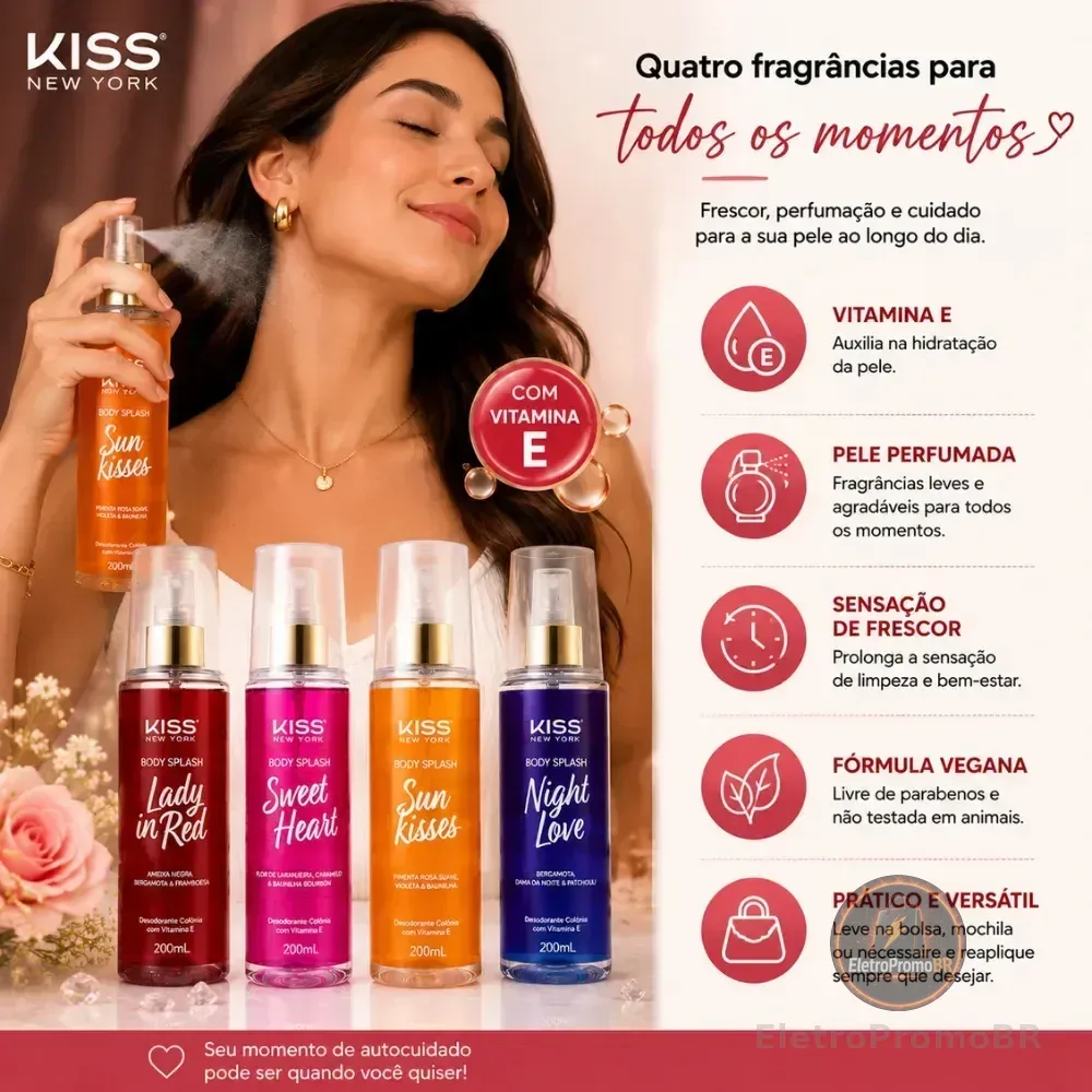 Kit Body Splash Kiss New York 200ml C/4