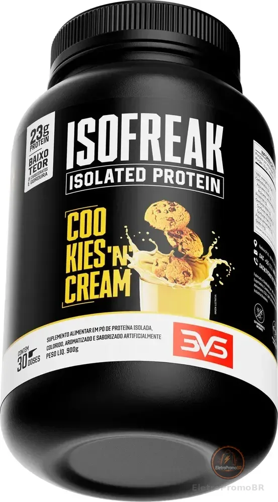 Whey Isolado Isofreak 900g Sabor: Cookies And Cream - Fórmula Avançada Com 23g De Proteína Por Dose