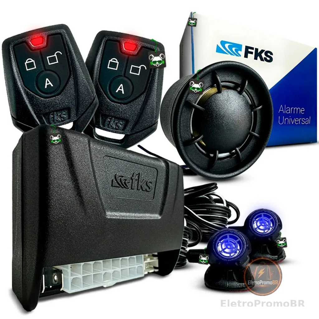 Kit Alarme Automotivo Universal Bloqueio FK902 CB Controle Sensor Presença Antifurto Trava 12V FKS