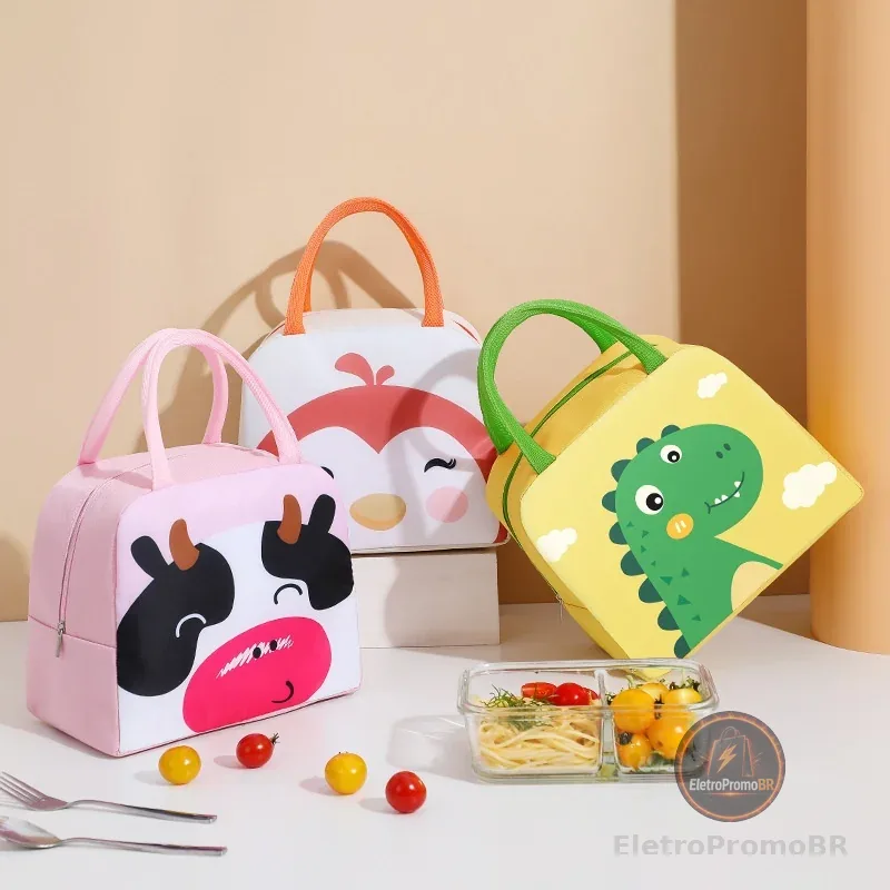 Bolsa Térmica Lancheira Infantil para Marmita Quente e Frio Lancheira para Passeio e Escola