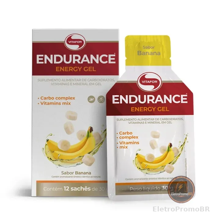 Suplemento Endurance Energy Gel 12 Sachês Banana 30g Vitafor Banana