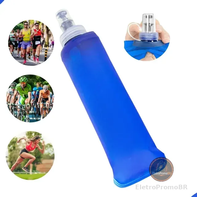 Garrafa De Água Mole Corrida Dobrável Silicone Squeeze Soft