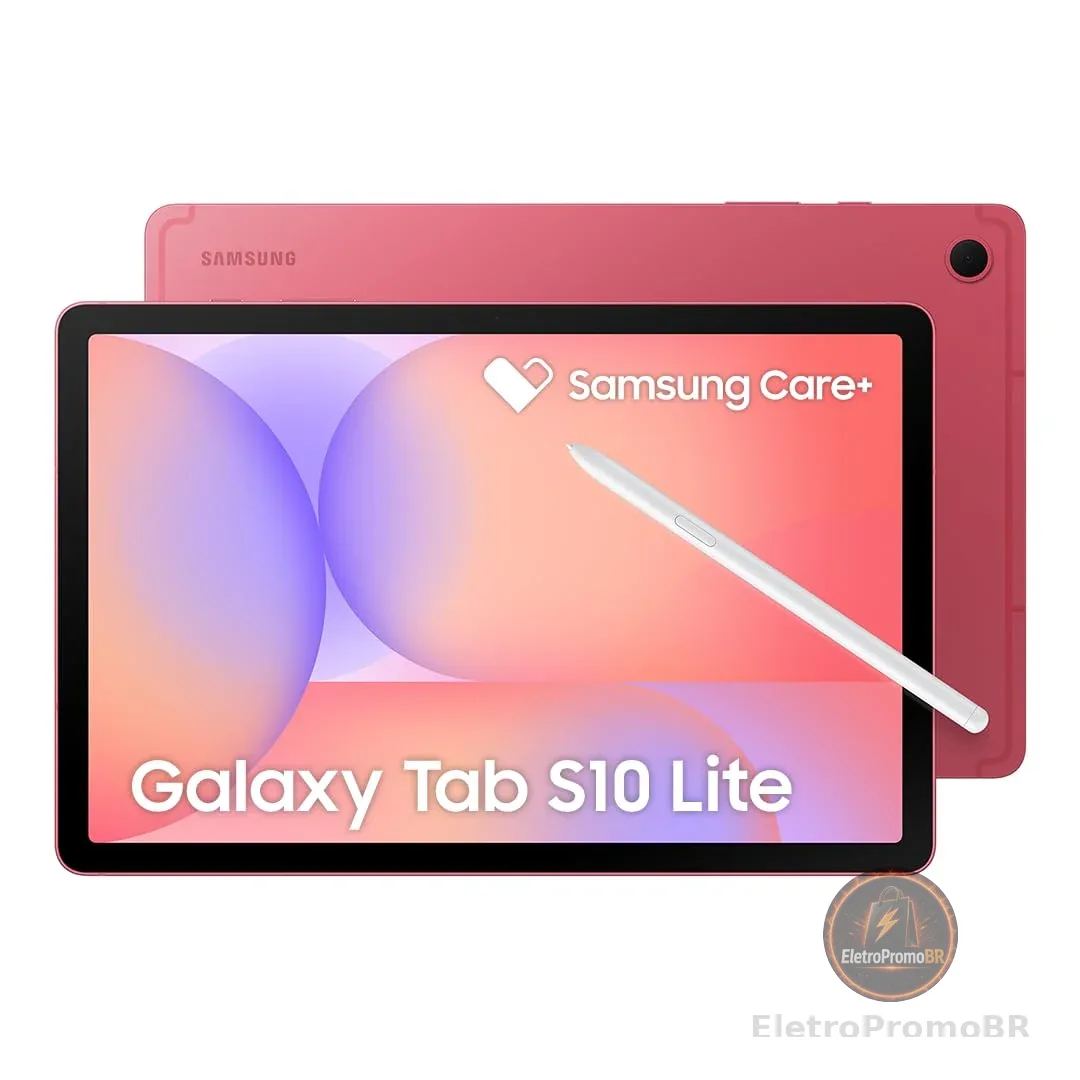 Galaxy Tab S10 Lite, 128GB, Tela 10.9", WIFI, Vermelho