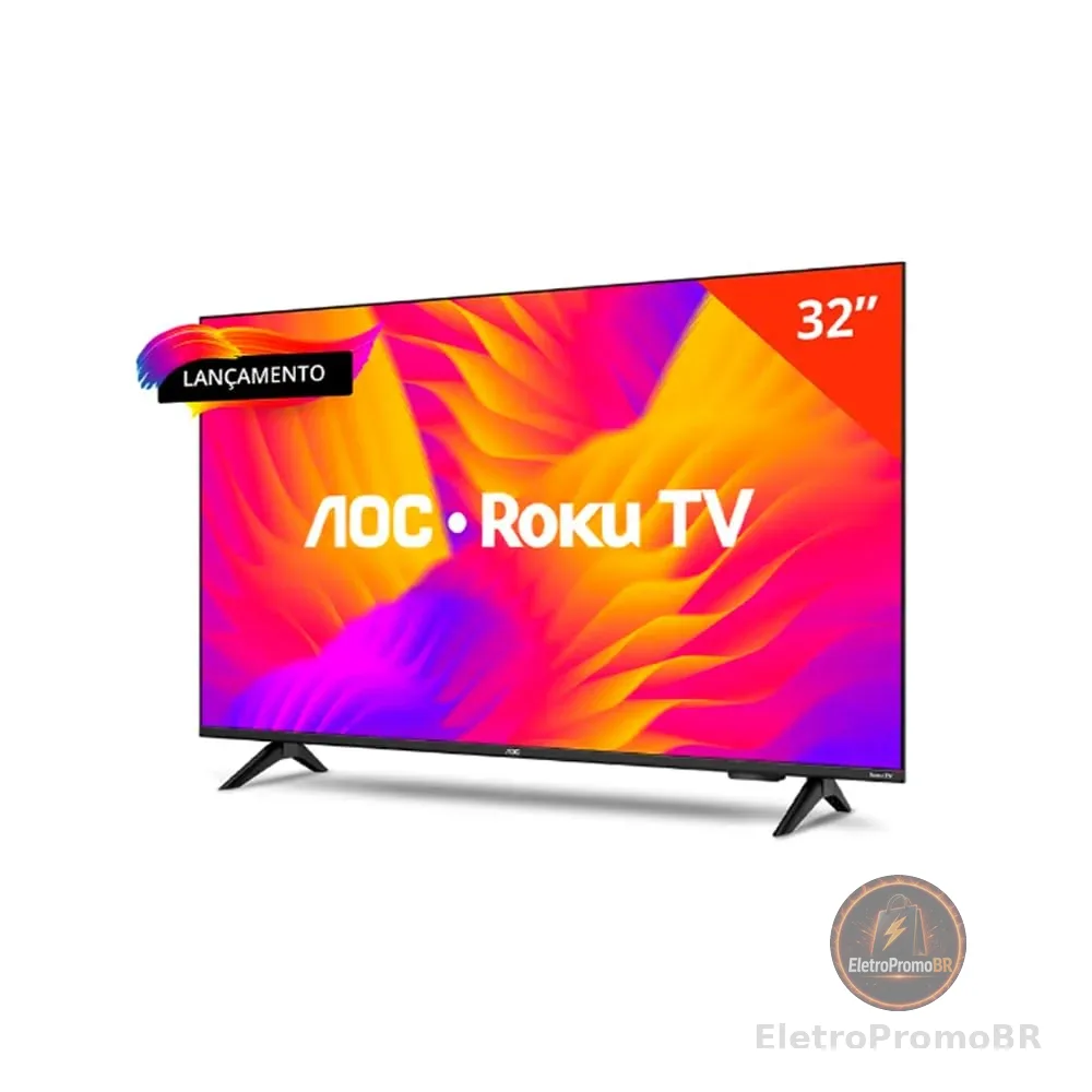 Smart TV LCD LED 32" AOC 32S5155/78G - Wi-Fi, HD, Quad Core, Dolby Áudio, 60 Hz
