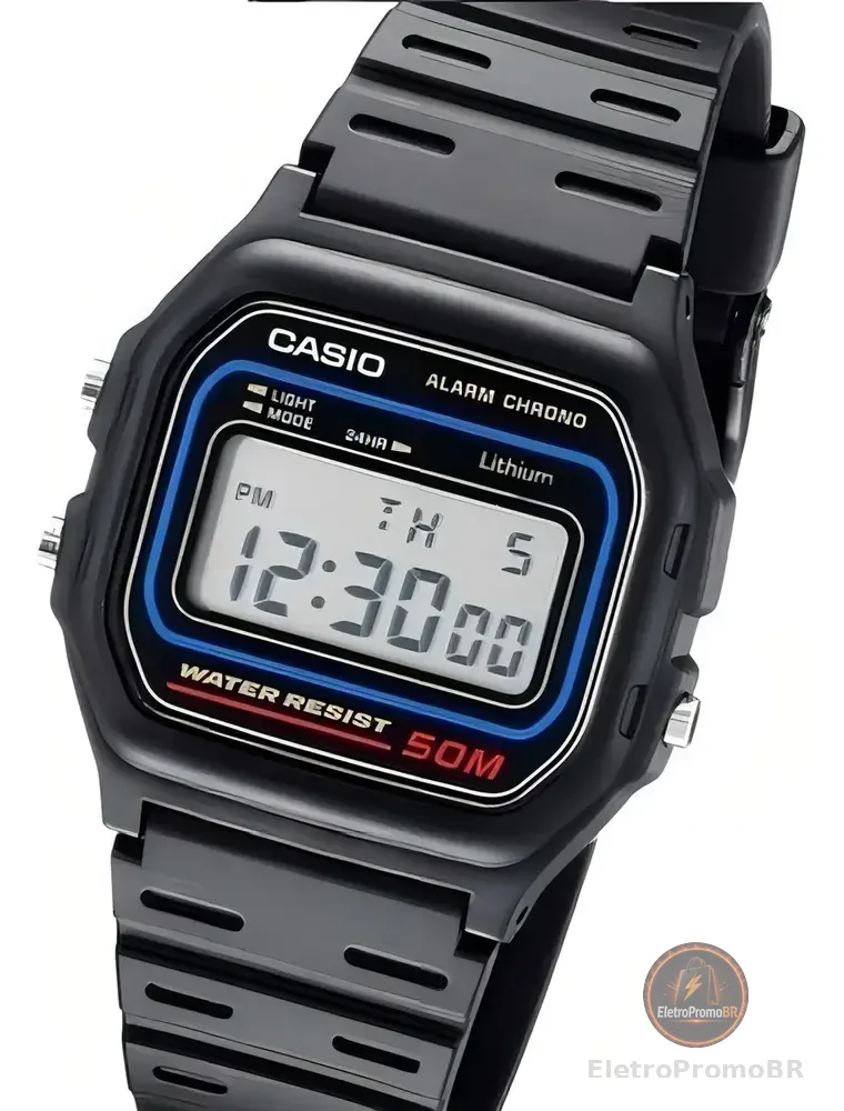 Relógio Casio Masculino Digital Preto de Resina W-59-1VQ