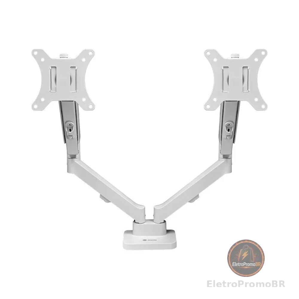 Suporte Articulado Para 2 Monitores 13 a 32 Pistão a Gás Zinnia Nimbo 210 Branco