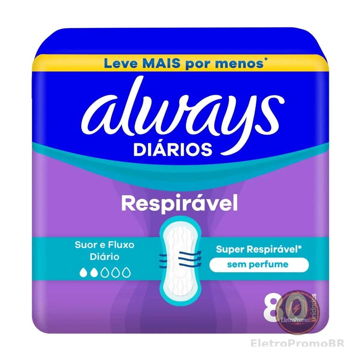 Always Protetor Diário Respirável Sem Perfume 80 Unidades