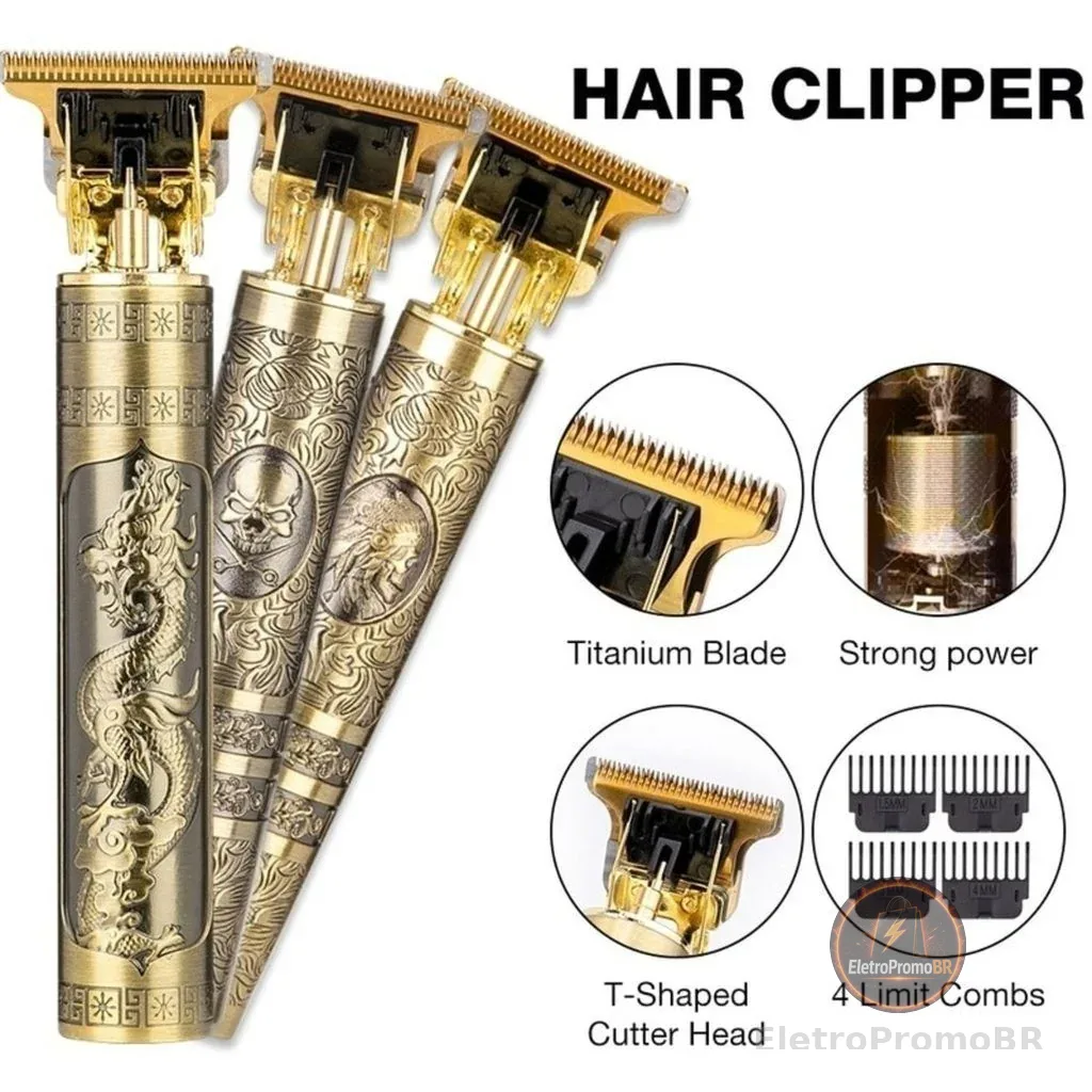 Máquina De Cortar Cabelo Para Barba Masculina Designer Aleatório Elétrico Etilo Proficional