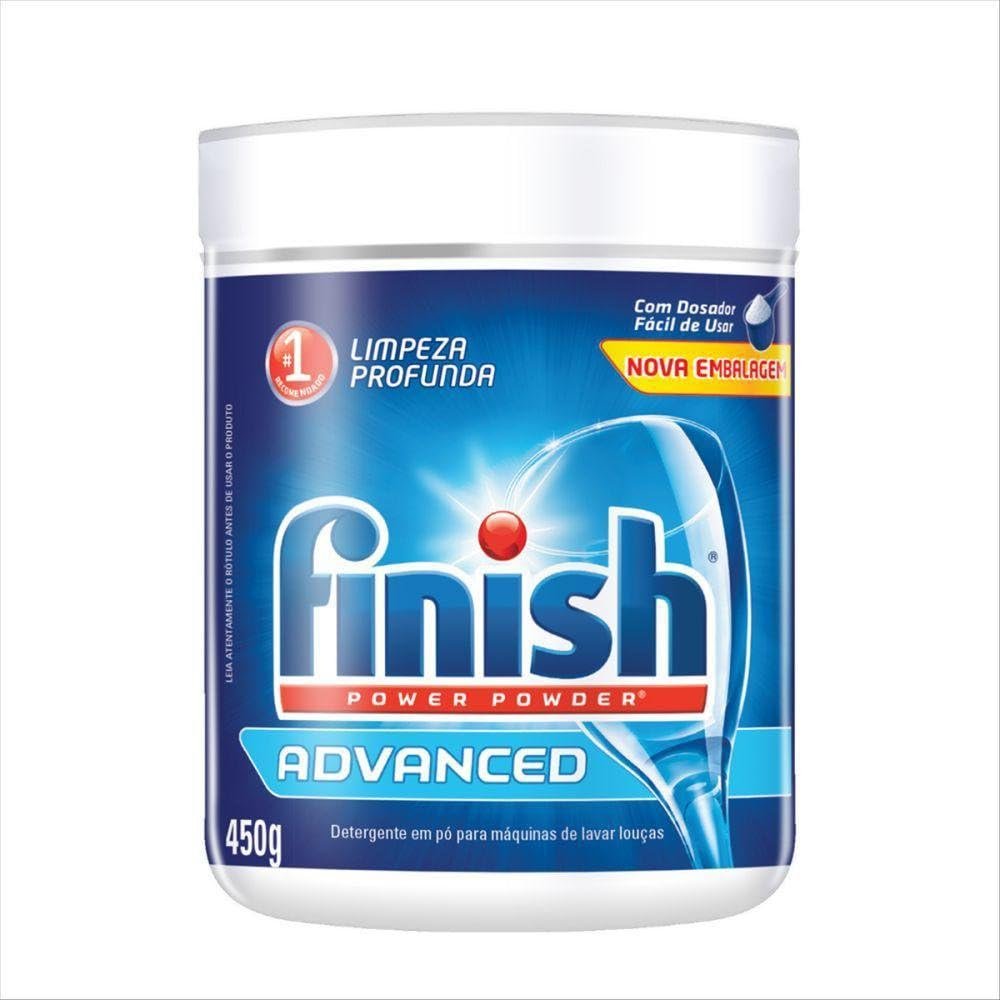 Finish Power Powder Advanced Detergente para Lava Louças em Pó 450g