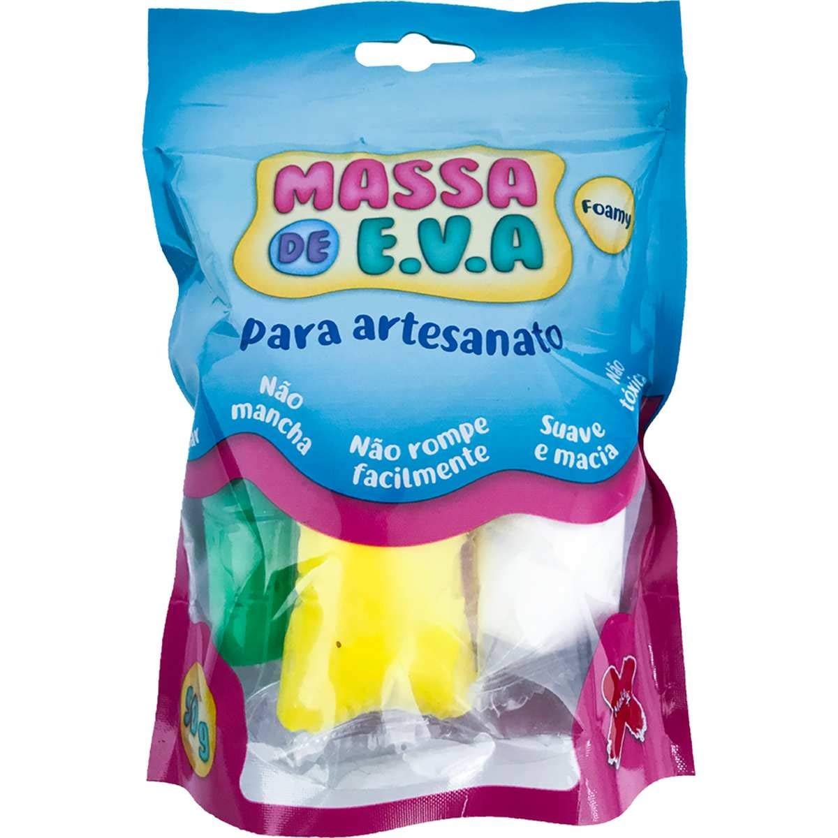 Massinha De Eva Branco/vermelho/azul/verde/amarelo - 50g - Make+