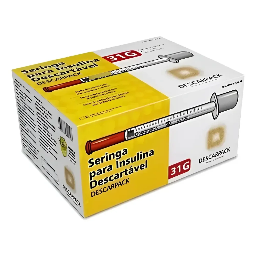 Seringa Insulina 0,5ml Agulha 6,0x0,25mm 100 Un Descarpack