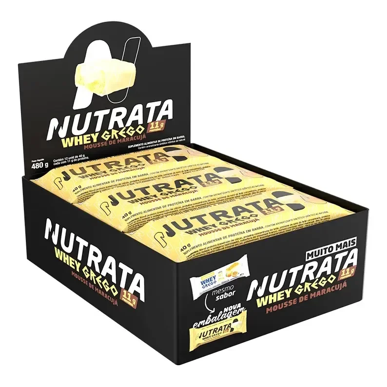 Barra Whey Grego 40g 12 Unidades Mousse De Maracujá Nutrata Mousse De Maracujá