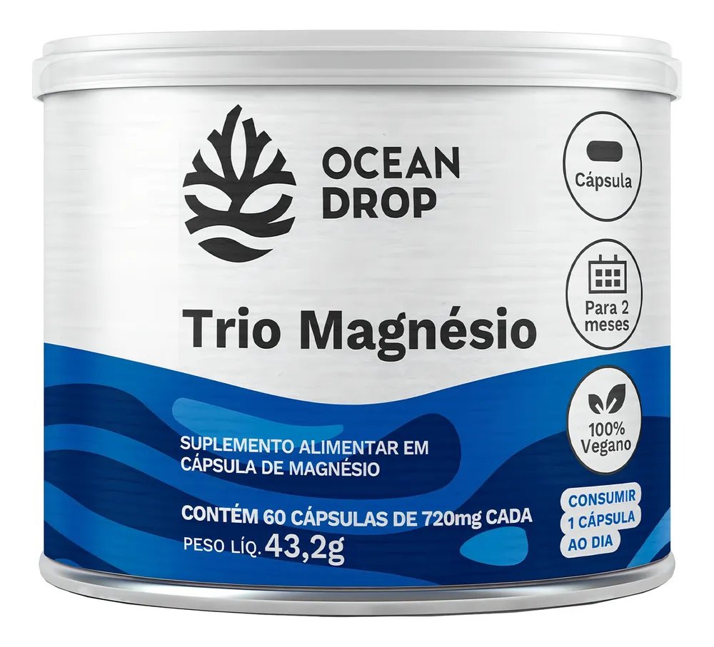 Magnésio Ocean DROP Premium em cápsula Sem sabor de 60 un