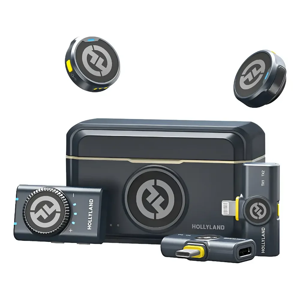 Microfone Duplo Hollyland Lark M2 Combo Sem Fio Cor Preto Preto
