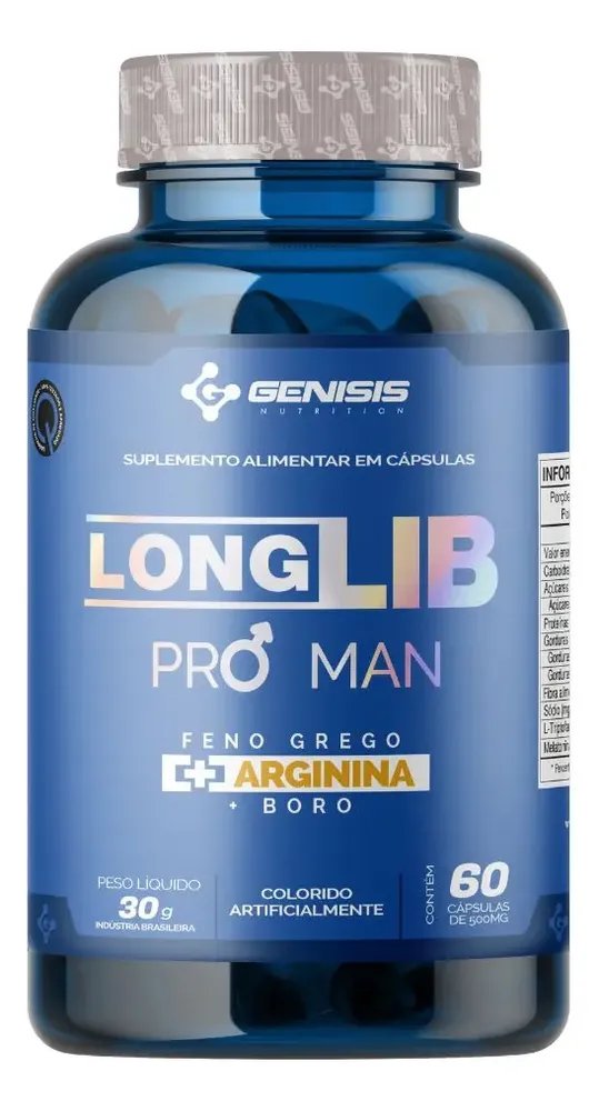 Long Lib Pro Man - Genisis Nutrition - 60 Capsulas 30g Sabor Sem Sabor