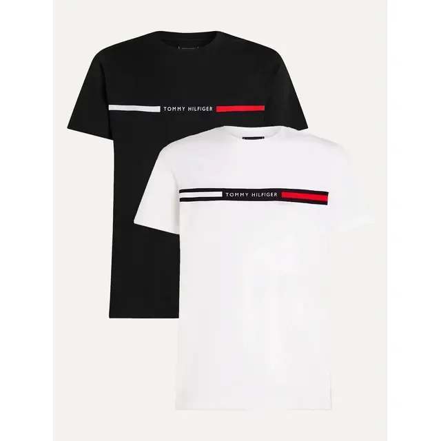Kit Camisetas Tommy Hilfiger Chest Insert Branca/preta 2un