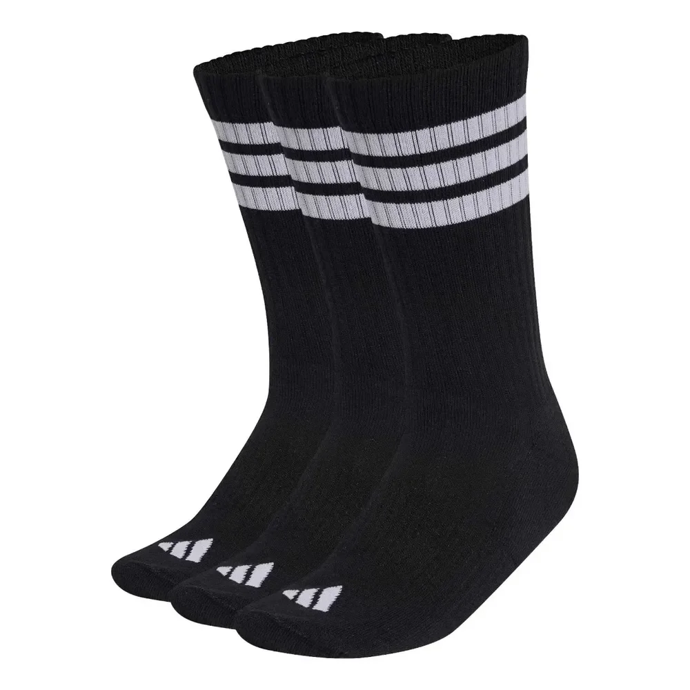 3 Pares De Meias Acolchoadas Três Listras adidas Preto Lisa M
