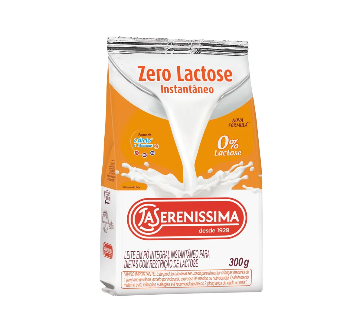 Leite em pó Integral Instantâneo Zero Lactose 300 g