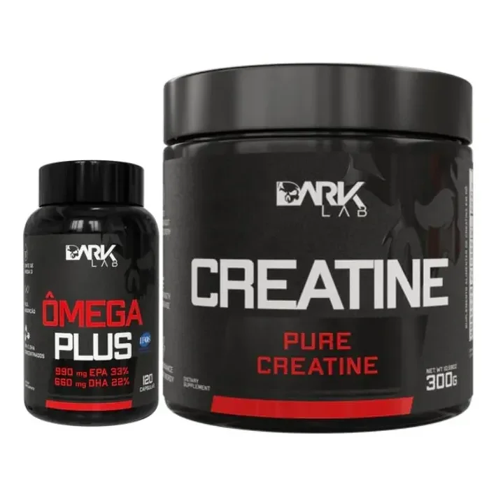 Ômega Plus 120 Caps + Creatina 300g 100% Pura Dark Lab