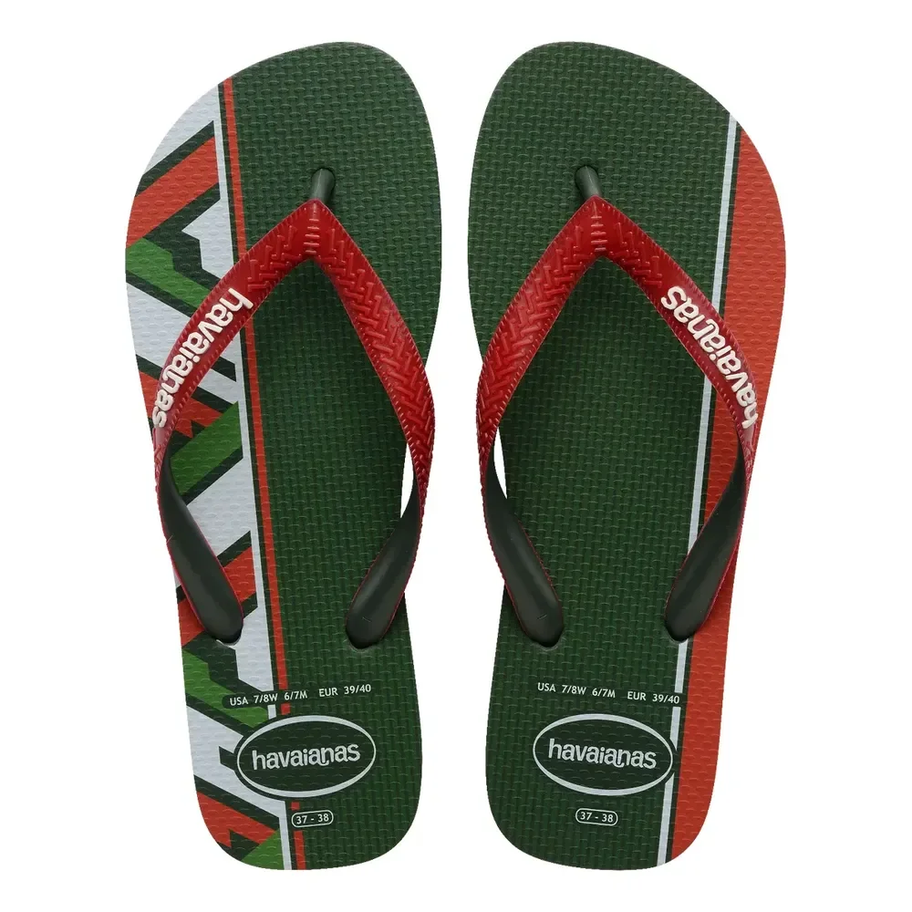 Havaianas Top Nações Países Campeões Copa Do Mundo 2026 Verde Vermelho México 37.38