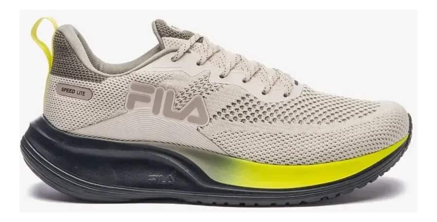 Tênis Esportivo Masculino Speed Lite Fila Bege/oliva Medio/limao Liso 42 Br
