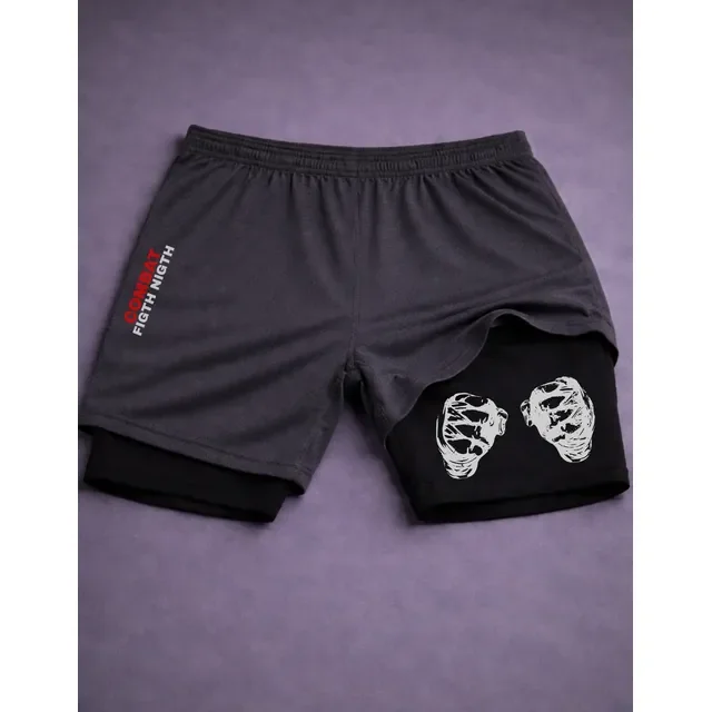 Short Compressão 2 Em 1 Dry-fit Fight Moda Luta Gym Academia