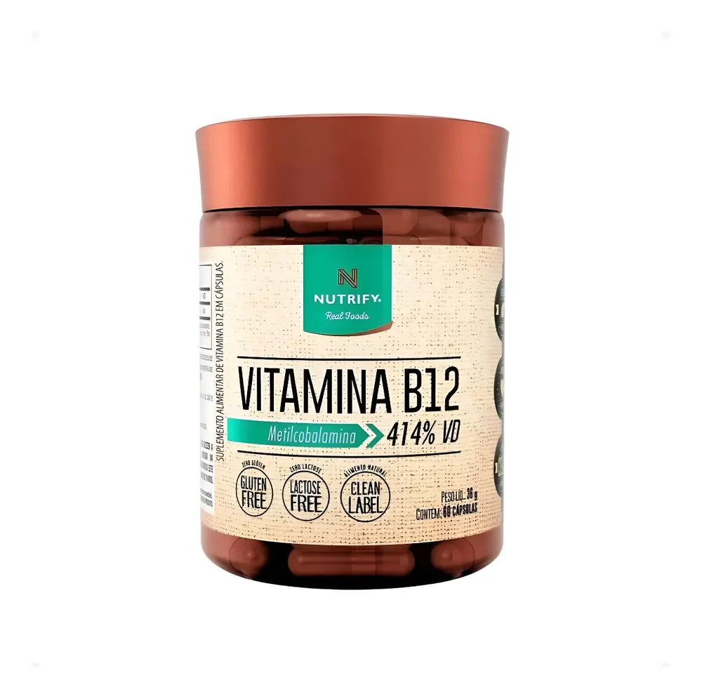 Vitamina B12 Metilcobalamina 414% 60caps Nutrify Original Nf Sem Sabor