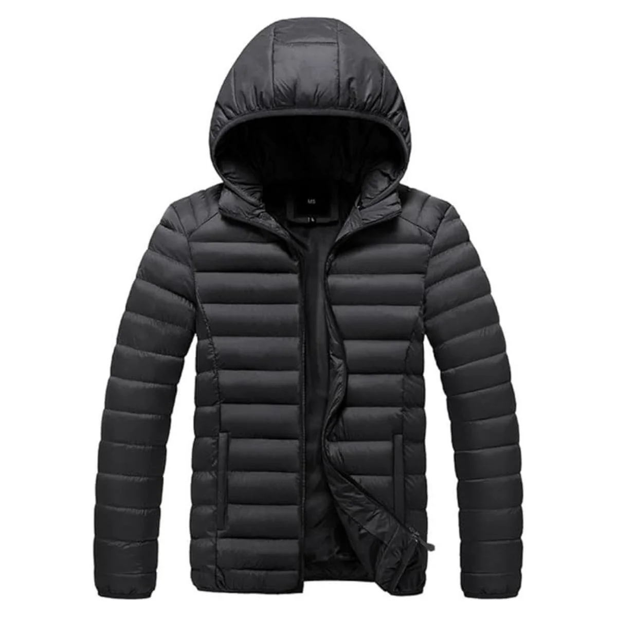 Jaqueta Puffer Bobojaco Feminina Casaco Corta Vento Acolchoada Impermeável Bolsos Capuz Removível